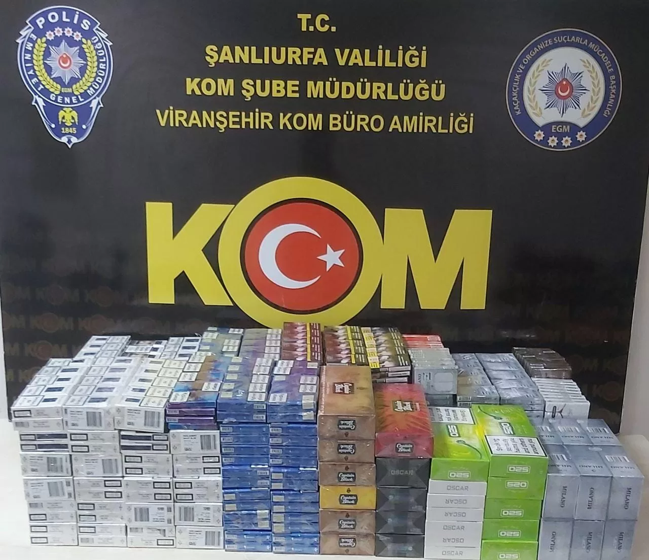 Viranşehir’de kaçakçılık operasyonu: 1660 paket sigara ele geçirildi