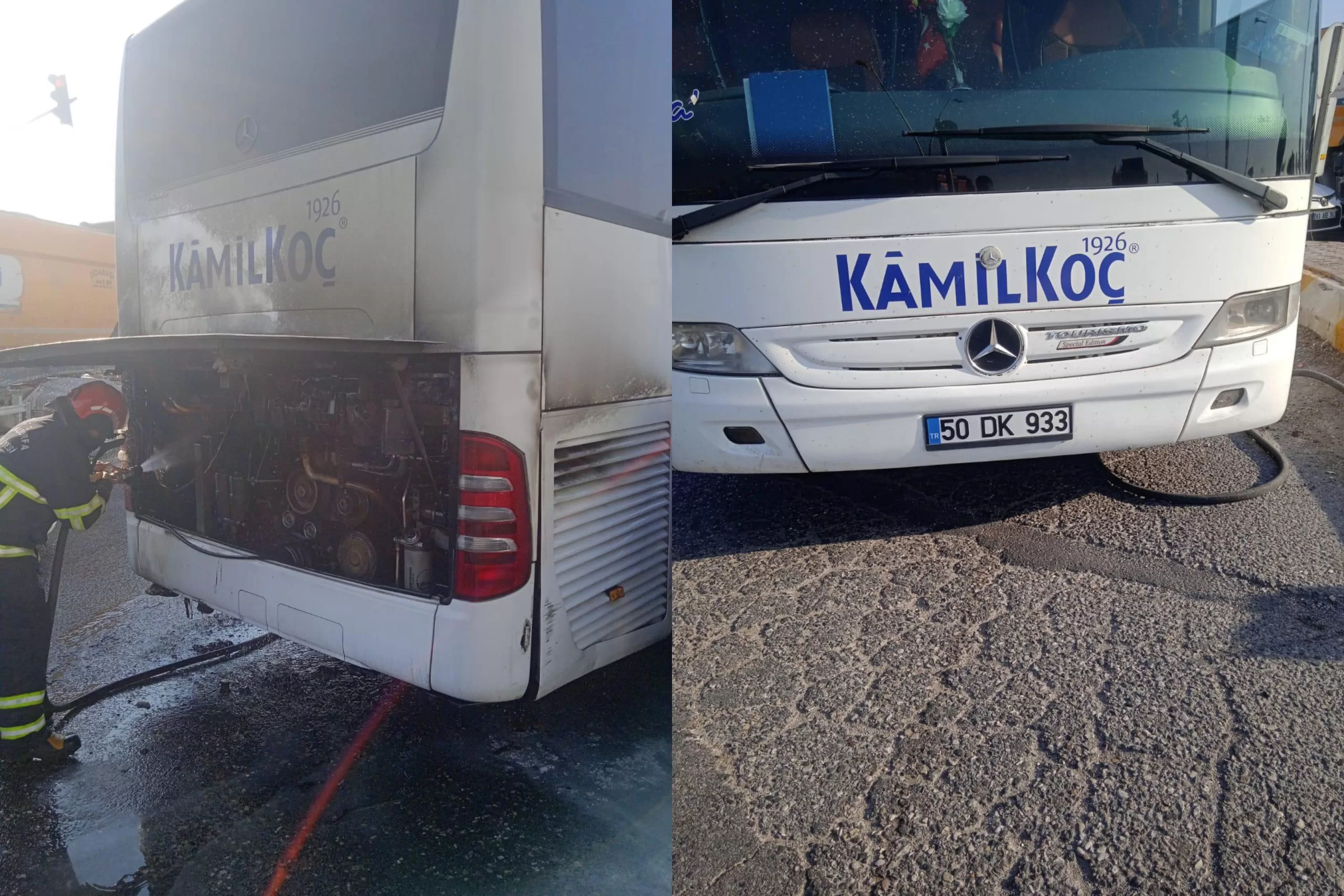 Şanlıurfa’da yolcu otobüsünde korkutan yangın!