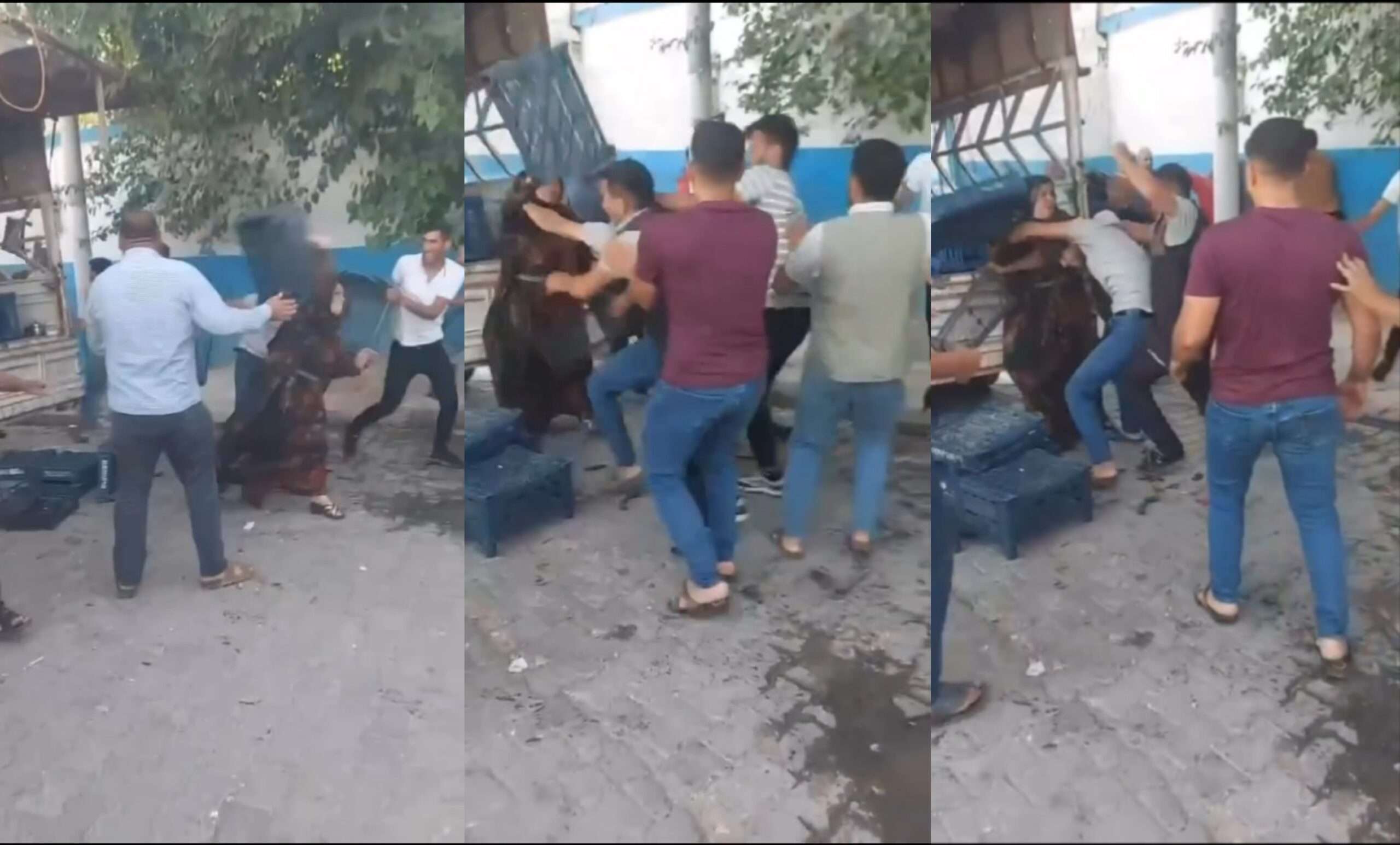 Şanlıurfa’da pazar yeri meydan savaşına döndü: Kasalar havada uçuştu, 5 yaralı