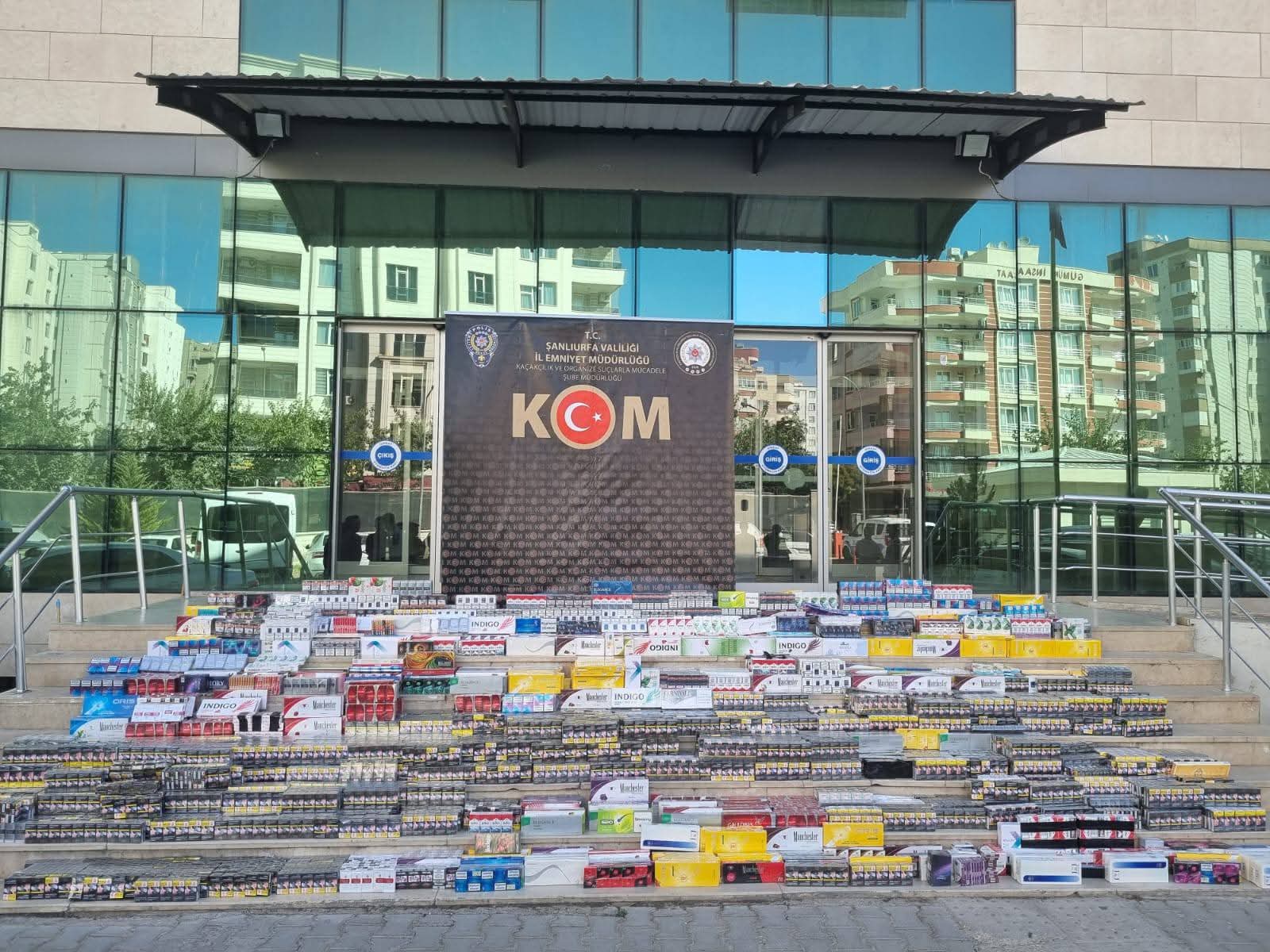 Şanlıurfa’da kaçak sigara operasyonu: 55 binden fazla paket ele geçirildi, 10 gözaltı