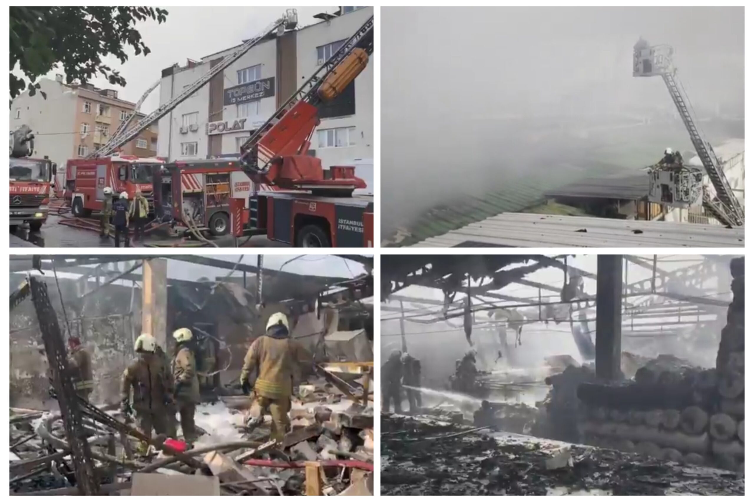 Bağcılar’da işyerinin çatısı yandı