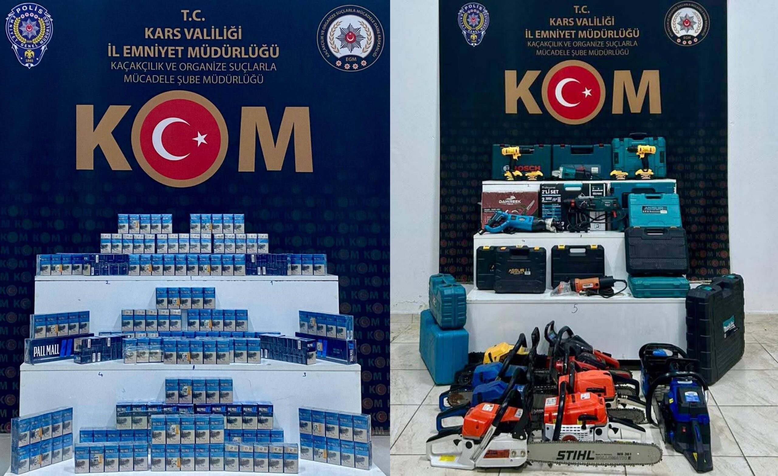 Kars’ta kaçakçılık operasyonu: Çok sayıda kaçak ürün ele geçirildi, 15 kişiye işlem yapıldı