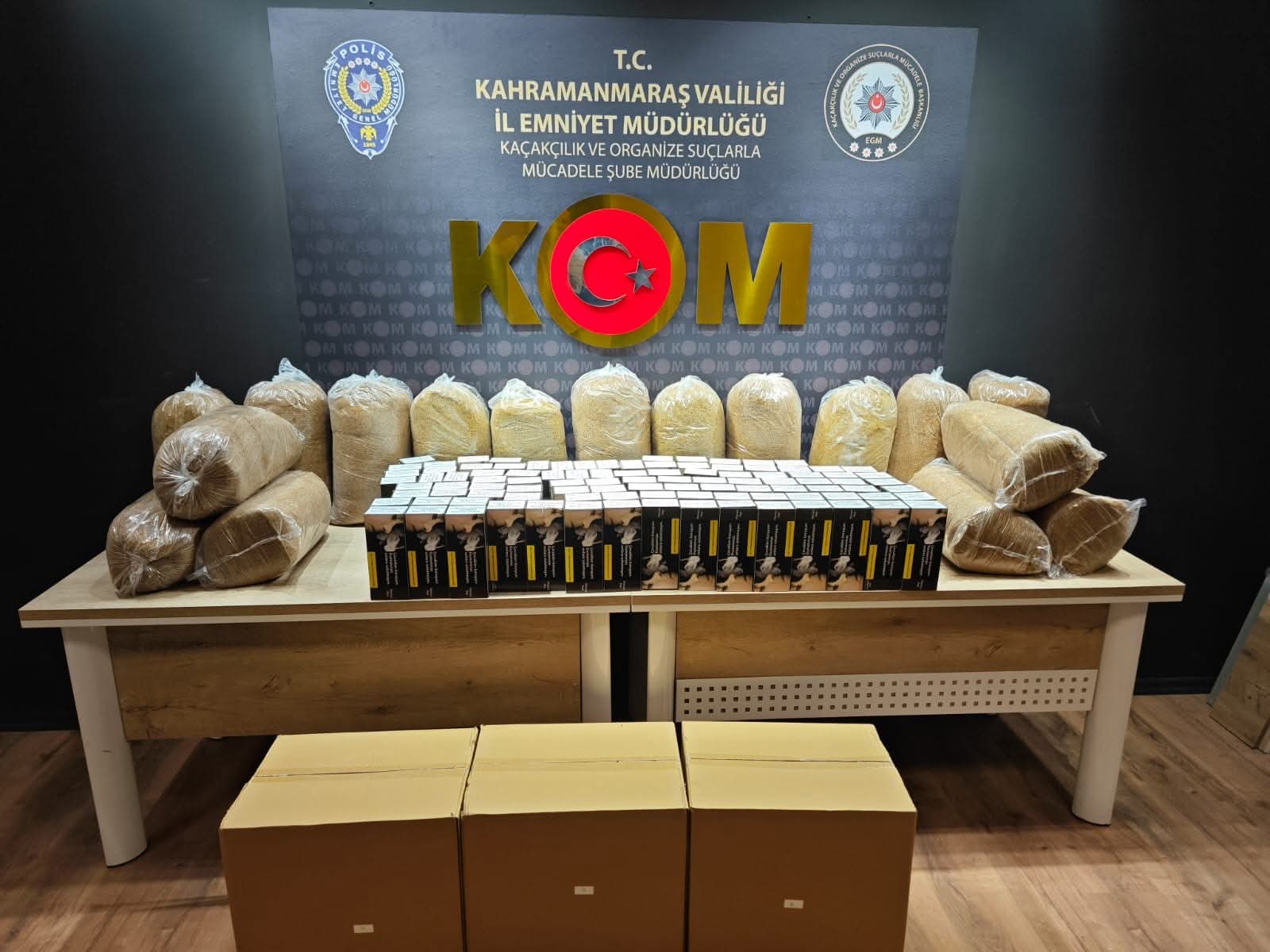 Kahramanmaraş’ta kaçak tütün operasyonu: 50 bin makaron ele geçirildi