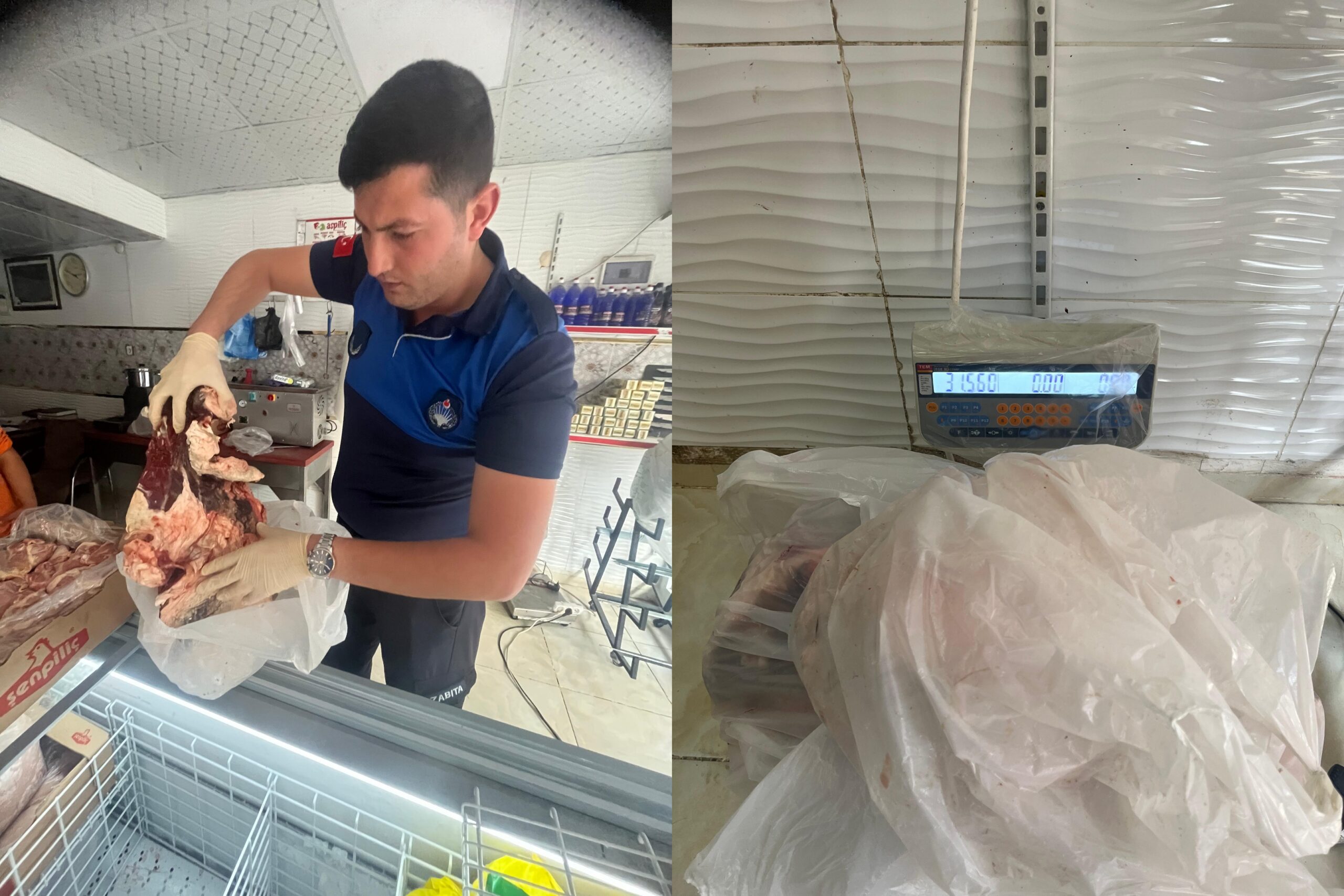 Haliliye’de kasap denetimi: Tavuk dolabından 31.5 kilo kokmuş kırmızı et çıktı!