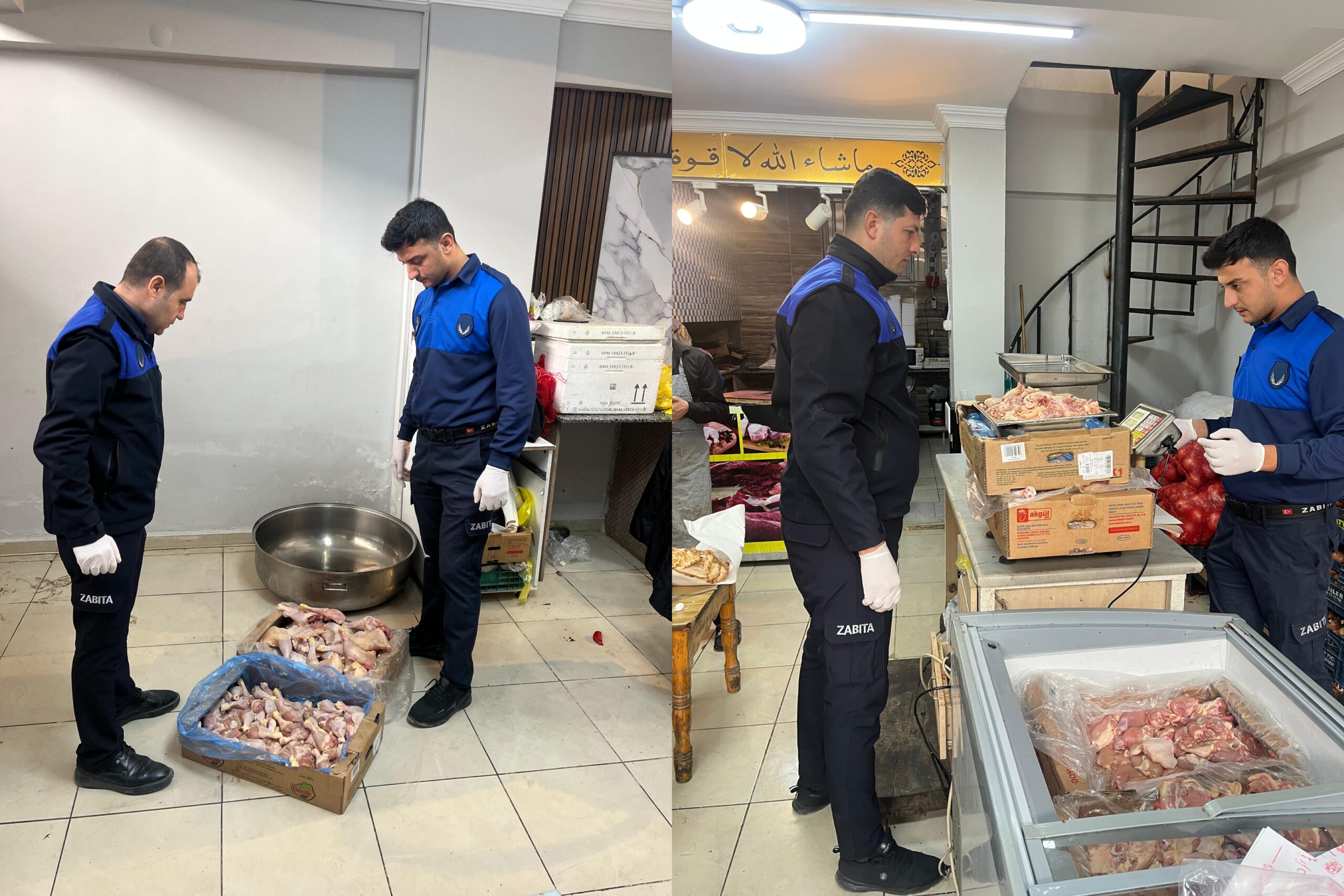 Haliliye’de kasaba zabıta baskını: 94 kilo kokmuş tavuk etine el konuldu