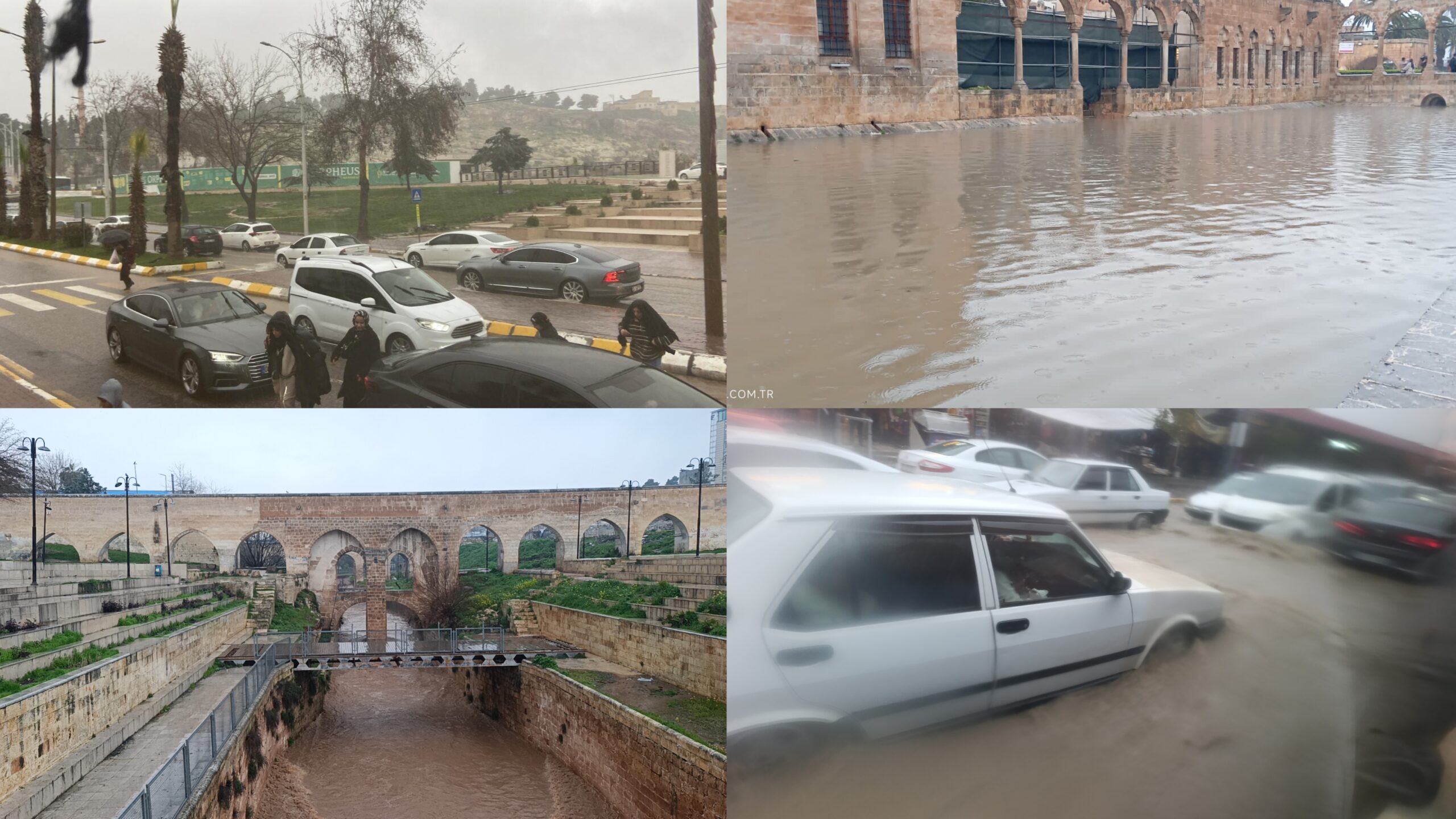 Şanlıurfa sel sularına teslim: Balıklıgöl taştı, Mahsur kalan aile iş makinesiyle kurtarıldı!