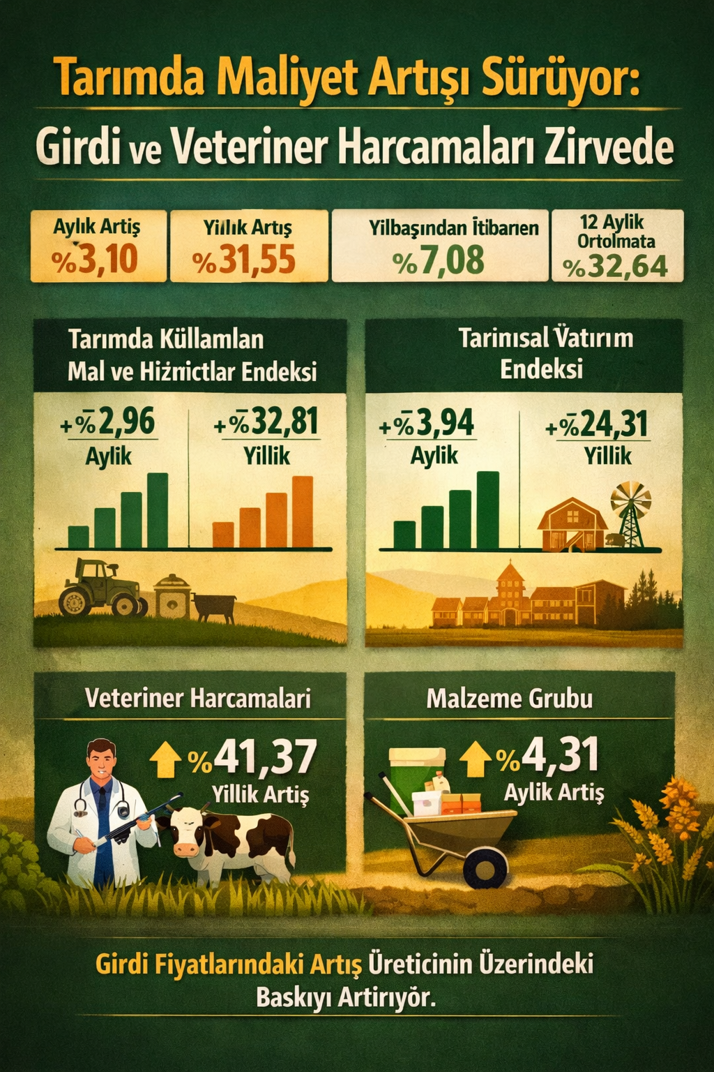 Tarım sektöründe girdi maliyetleri yükselişte